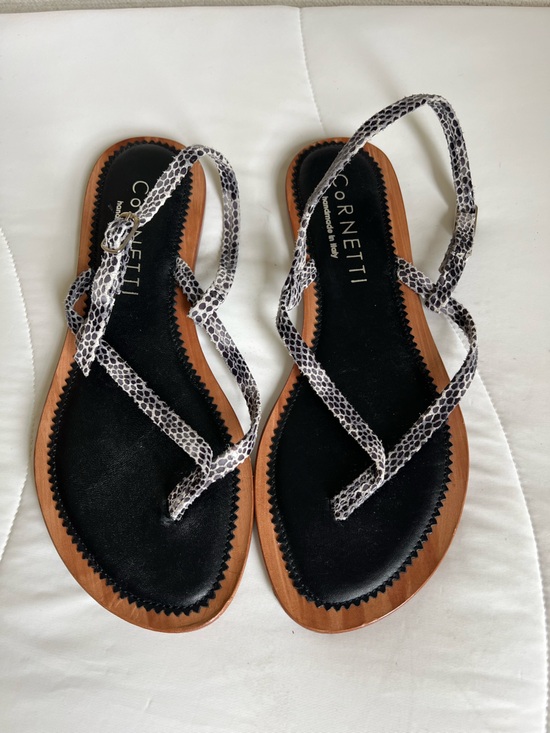 Cornetti Shoes - Cornetti handmade Italian snake-print leather sandals size 37